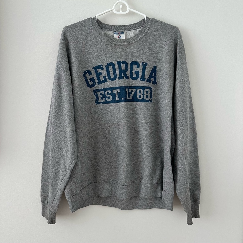 Vintage Men’s Size Large Jerzees Sweatshirt Georgia Atlanta Athens Comfy Cozy